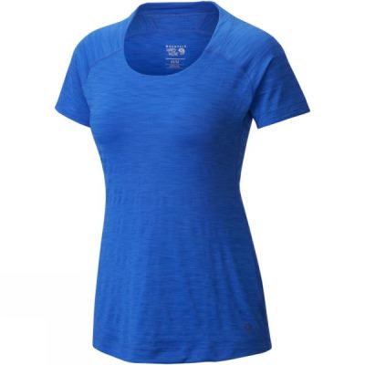 Tee Mountain Hardwear Mighty Striped Manga Corta Mujer Azules - Chile WLE871694